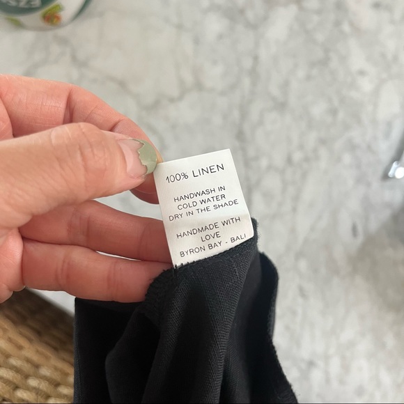 Linen Black Wide Leg Pants - Picture 13 of 14